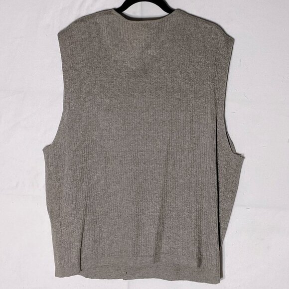 Eddie Bauer beige brown linen cotton lightweight button up knit vest L - Picture 2 of 11